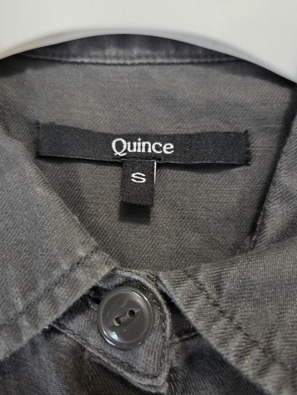Quince Cotton Linen Twill Short Sleeve Coverall Jumpsuit in Charcoal Size S